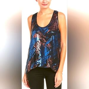 BCBGMAXAZRIA Women's Twiggy Woven Sequin Twist Back Tank
